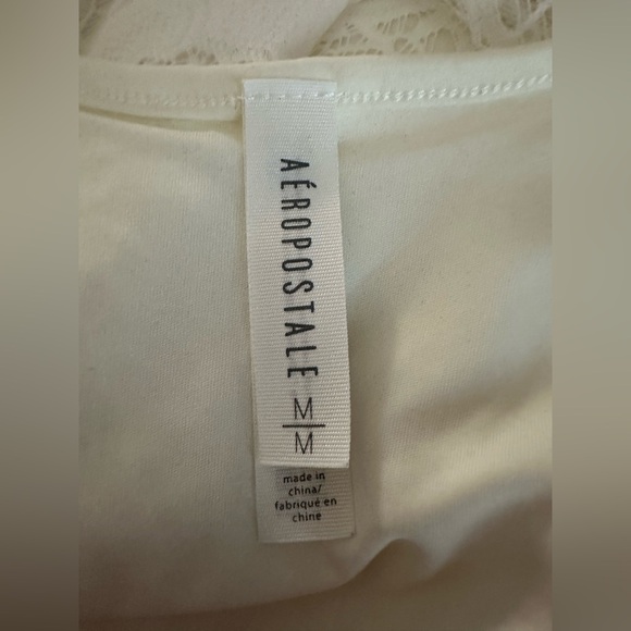 Aeropostale White Floral Lace Sleeveless Skater Dress Women’s Size M Medium - Picture 5 of 7